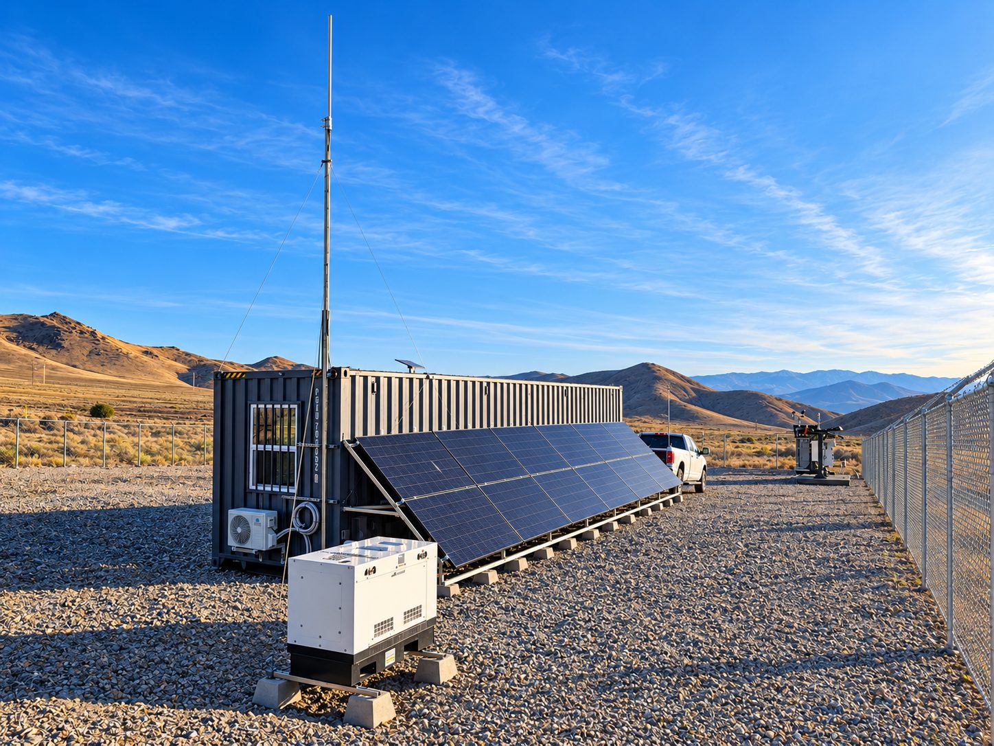 Drop-in off-grid solar server station that keeps site data local and private